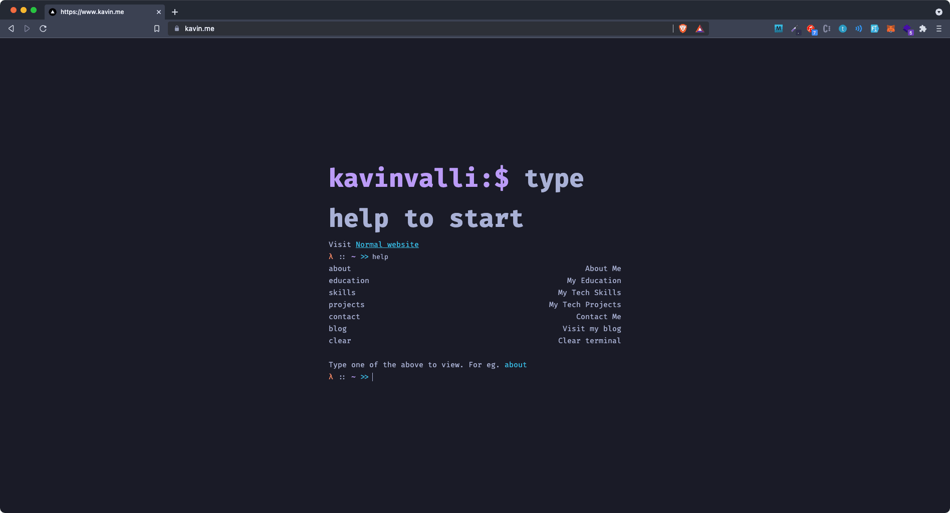 My attempt at creating a unique portfolio website! Hint: Terminal